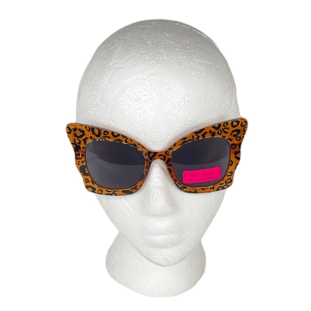 Betsey Johnson Butterfly Betsey Animal Print Sunglasses, Brown, Black